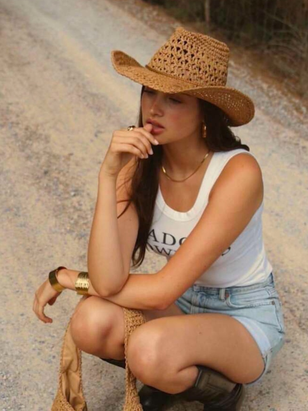 🌿5/$25 SHEIN Boho Cowboy Straw paper Hat